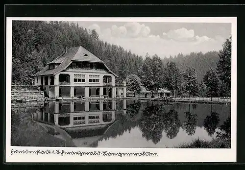 AK Freudenstadt i. Schwarzwald, Langenwaldsee mit Haus am Ufer