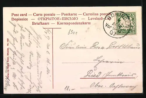 AK Bobingen, Ortspartie mit Kirche