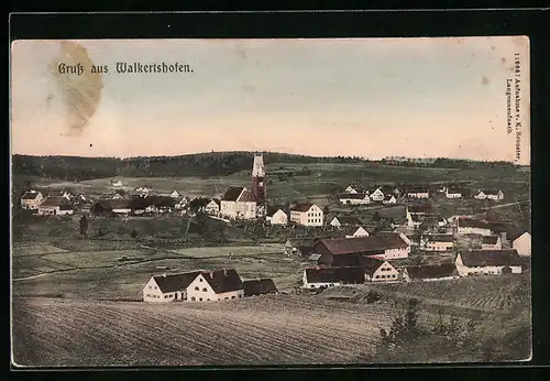 AK Walkertshofen, Ortsansicht aus der Vogelschau