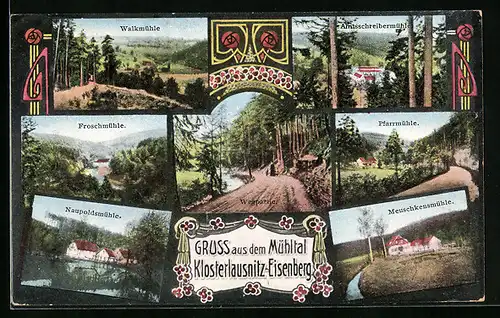 AK Klosterlausnitz-Eisenberg, Mühltal, Gasthaus Meuschkensmühle, Walkmühle