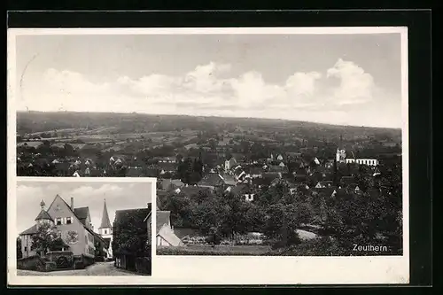 AK Zeuthern, Ortsansicht aus der Vogelschau