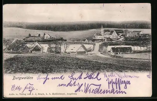 AK Burgwalden, Ortspartie mit Kirche