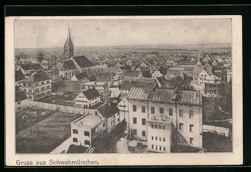 AK Schwabmünchen, Teilansicht mit Kirche