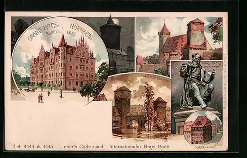 Künstler-AK Nürnberg, Grand Hotel Rudolf Lotz, Henkersteg