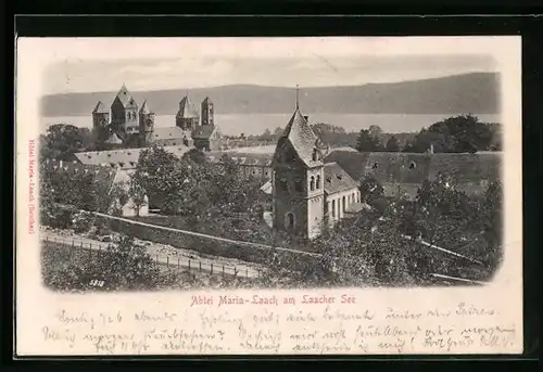 Relief-AK Maria Laach, Abtei am Laacher See