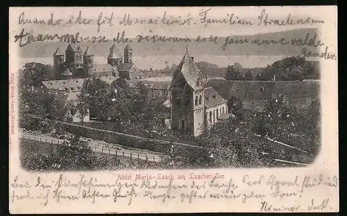 Relief-AK Maria Laach, Abtei am Laacher See