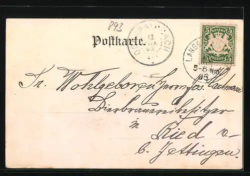 AK Langenneufnach, Ortsansicht mit Ackerfeldern