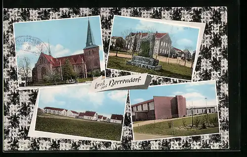 AK Berrendorf, Teilansicht, Kirche, Denkmal