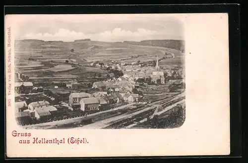 AK Hellenthal /Eifel, Gesamtansicht mit Fernblick