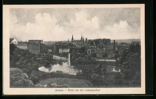 AK Aachen, Blick von der Ludwigsallee