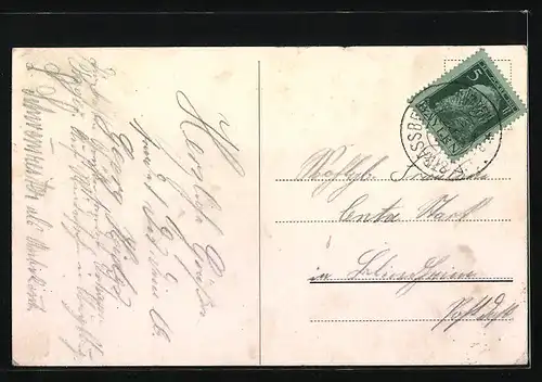 AK Burgwalden bei Augsburg, Ortspanorama mit Ruderpartie