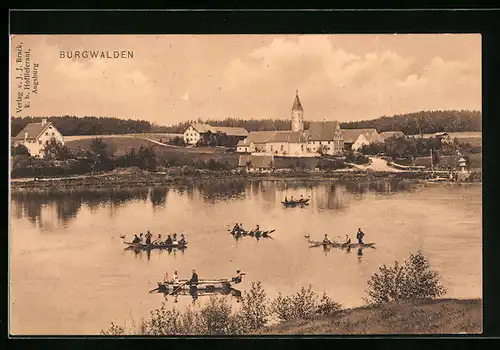 AK Burgwalden, Teilansicht mit Ruderbooten