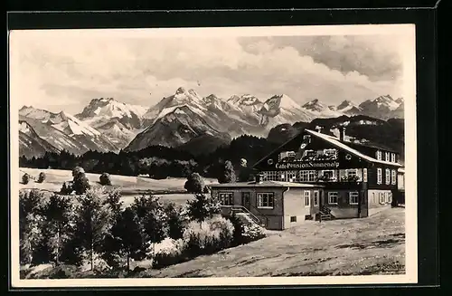 AK Sonthofen, Moorbad und Pension Sonnenalp mit Alpenpanorama