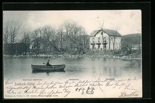 AK Sielbeck-Uklei, Gasthaus Kellersee mit Seegarten und Seehaus