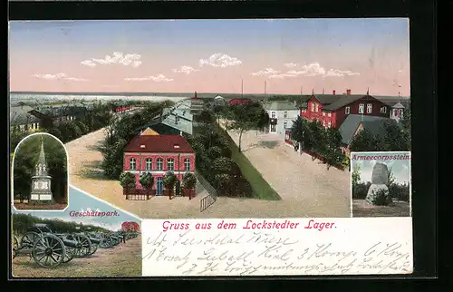 AK Lockstedter Lager, Ansicht aus der Vogelschau, Geschützpark