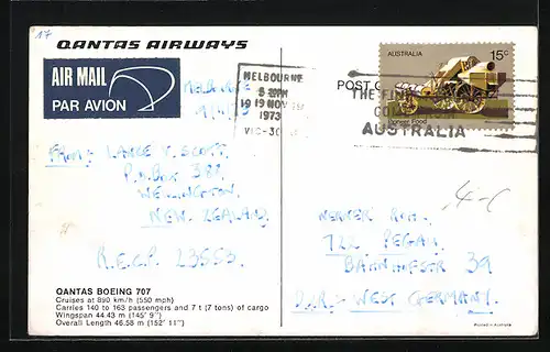 AK Qantas Boeing 707, Wantas Airways, Flugzeug