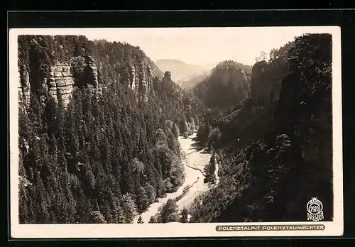 Foto-AK Walter Hahn, Dresden, Nr. 2920: Polenztal, Blick auf Polenztal-Wächter