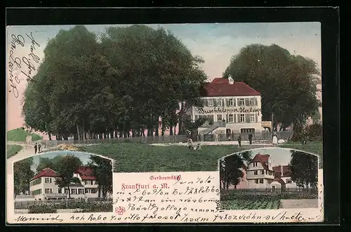 AK Frankfurt-Oberrad, Blick auf das Gasthaus Gerbermühle