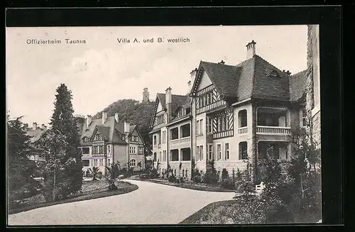 AK Falkenstein / Taunus, Partie am Offiziersheim Taunus mit den Villen A und B