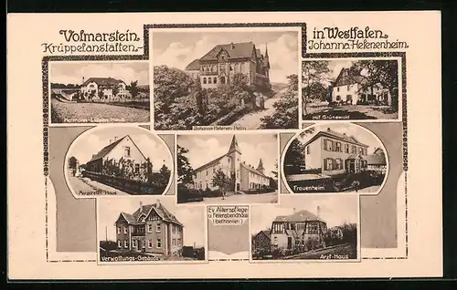 AK Volmarstein, Krüppelanstalt Johanna Helenenheim, Frauenheim, Margarethen Haus, Arzt Haus, Hof Grünwald