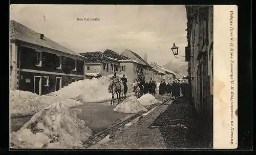 AK Cetinje, Rue Katounska, Militärparade