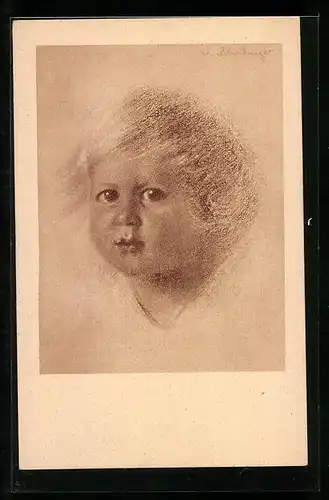 Künstler-AK Walter Schachinger: Kleines Kind mit blonden Haaren