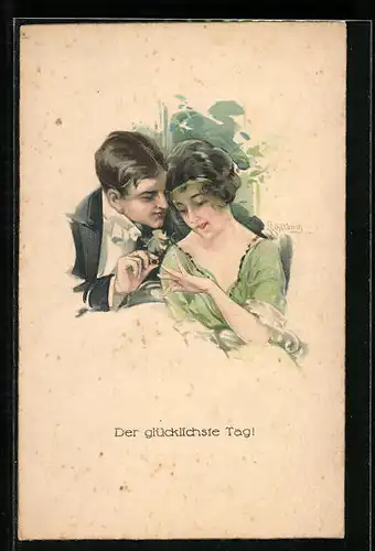 Künstler-AK Schilbach: Der glücklichste Tag!