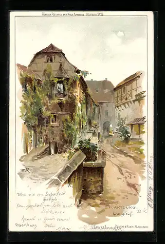 AK Burghof der Wartburg