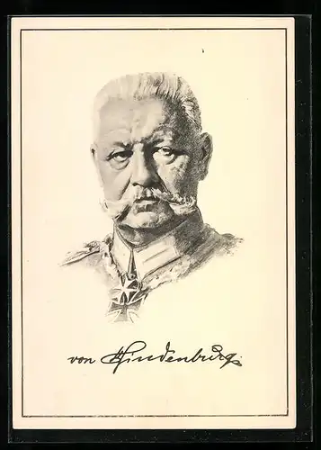 AK Paul von Hindenburg in Uniform mit Orden