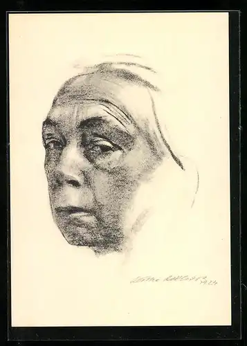 Künstler-AK Käthe Kollwitz: Selbstbildnis, 1924