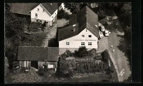 AK Bonn, Gasthaus Bachmühle, Fliegeraufnahme