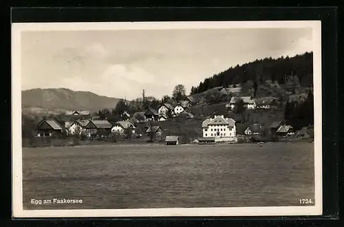 AK Egg am Faakersee, Ortsansicht vom Boot aus