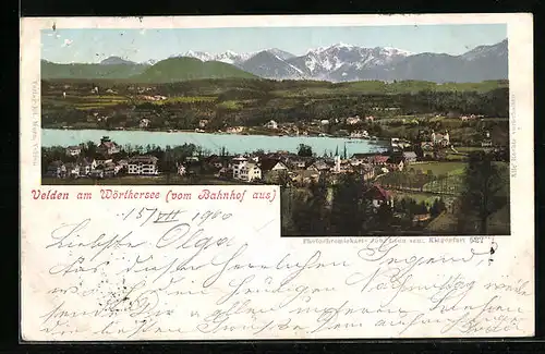 AK Velden am Wörthersee, Ortsansicht vom Bahnhof aus