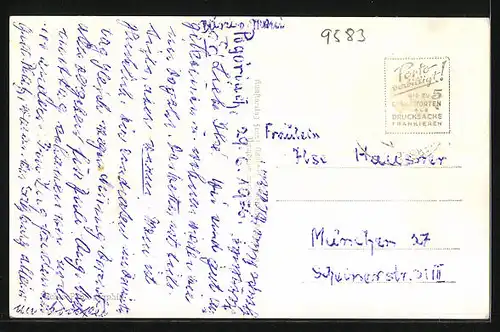 AK Faak, Kirche mit Mittagskogel im Hintergrund