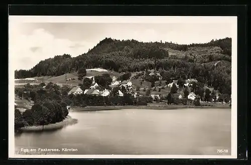 AK Egg am Faakersee, Ortsansicht mit Ufer