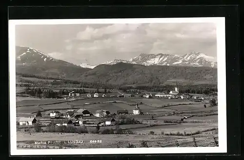 AK Maria Pfarr i. Lungau, Ortsansicht mit Ackerlandschaft