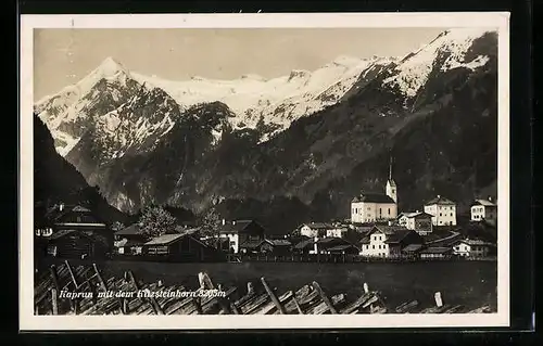 AK Kaprun, Ortspartie mit Kitzsteinhorn