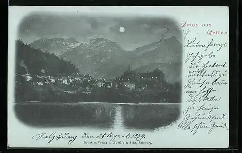 Mondschein-AK Golling, Uferpartie