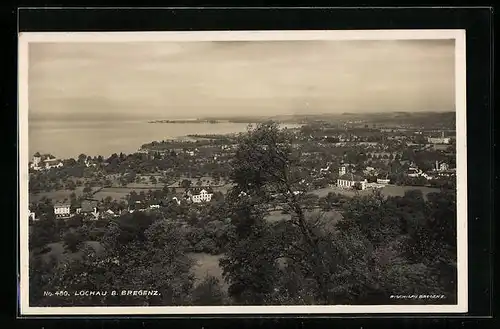 AK Lochau b. Bregenz, Ortsansicht mit See