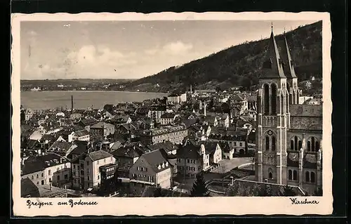 AK Bregenz a. Bodensee, Teilansicht aus der Vogelschau