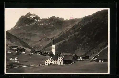 AK Warth, Ortsansicht mit Umgebung
