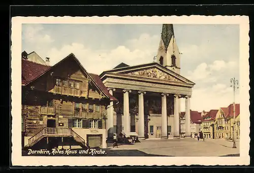 AK Dornbirn, Rotes Haus und Kirche