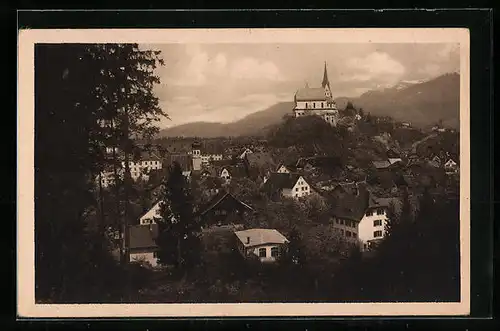 AK Rankweil, Ortsansicht mit Kirche