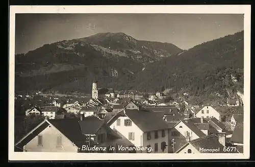 AK Bludenz, Ortsansicht mit Kirche
