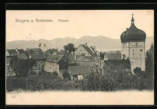 AK Bregenz a. Bodensee, Altstadt mit Turm