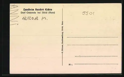 AK Osterode bei Ilfeld, Landheim Hundert Eichen
