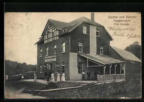 AK Flammersfeld, Gasthof zum Bahnhof Peter Ramseger