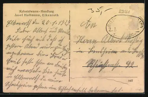 AK Elkenroth, Teilansicht, Kolonialwarenhandlung Hoffmann