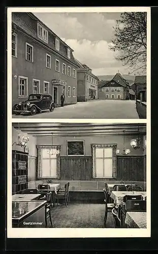 AK Steinwiesen /Obfr., Gasthof und Pension zur Post mit Strasse