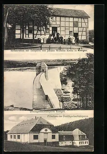 AK Roetgen, Gasthaus Restauration zur Talsperre J. W. Kreitz, Dreilägerbachtalsperre